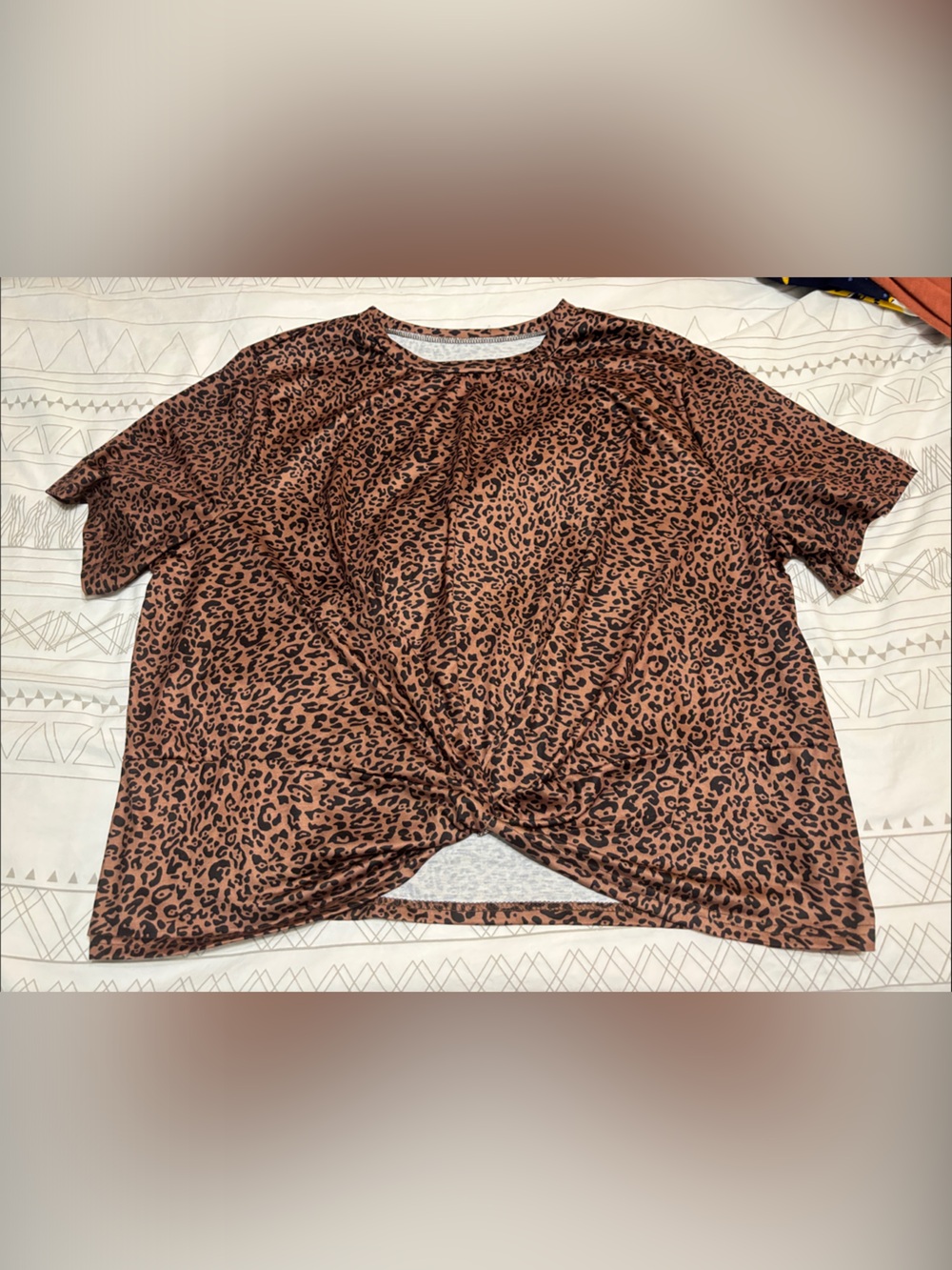 SHEIN Curve NWOT Leopard Print Brown Women's Top